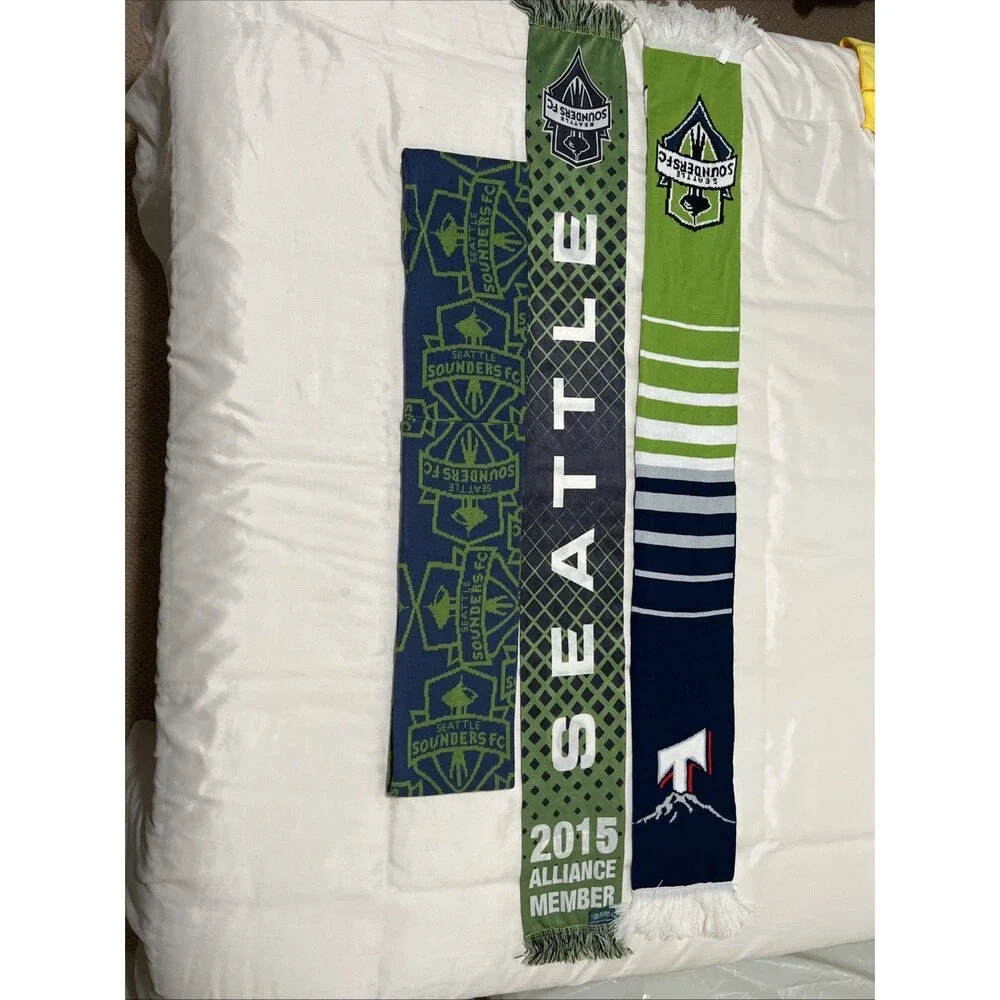 Seattle Sounders FC Scarf Lot Of 3 ( 1 Is Hybrid With Rainiers) Mixed Brands